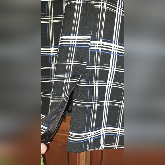 Ladies Asos Black/white Long Line  Business Blazer Jacket Snap Closure Size 6 - Picture 11 of 11